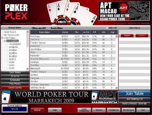 Poker Plex Lobby