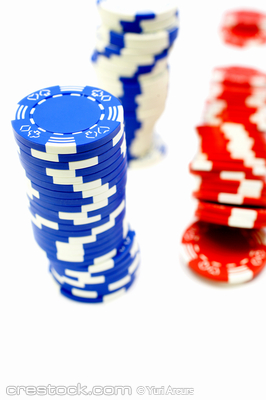 Isolated poker chips in high resolution